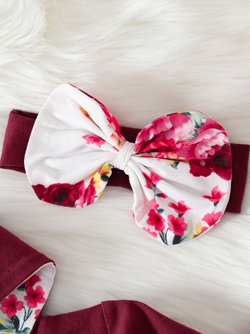 Pigeblomstret Hættetrøje + Bukser + Pandebånd Outfits Tøjsæt