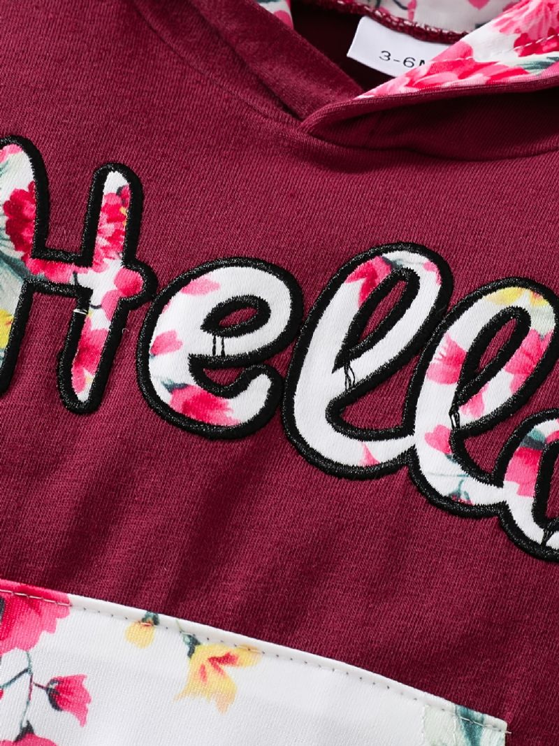 Pigeblomstret Hættetrøje + Bukser + Pandebånd Outfits Tøjsæt