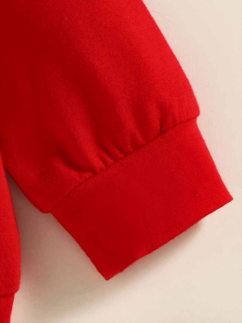 Piger Aftagelig Tegneserie Bjørn Sweatshirt & Plaid Bue Foran Nederdel Sæt Jul