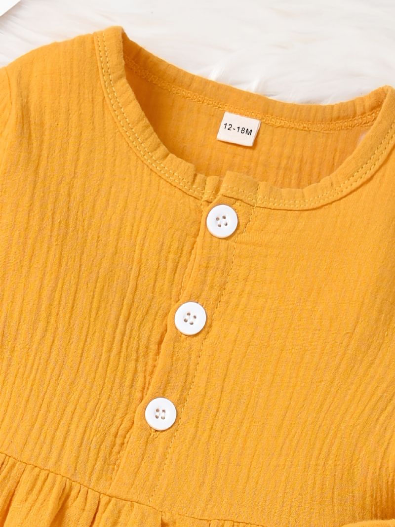 Piger Bomuld Langærmet Top & Blomsterprintede Bukser Sæt Outfit Børnetøj