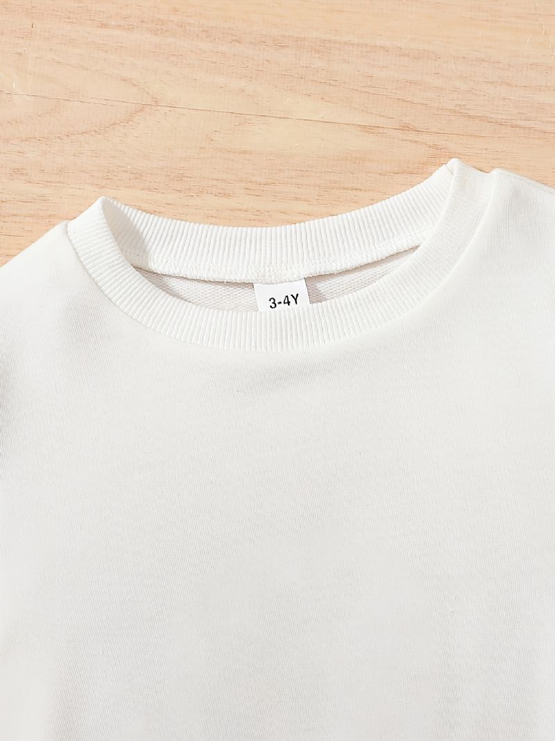 Piger Flower Print Langærmet Sweatshirt & Sweatpants Sæt