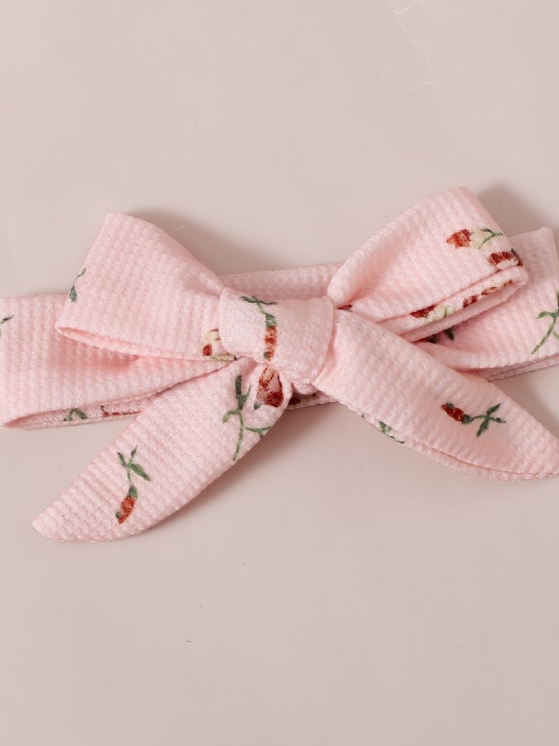 Piger Langærmet Blomstret Sweatshirt + Bukser + Pandebånd Sæt Babytøj Outfit