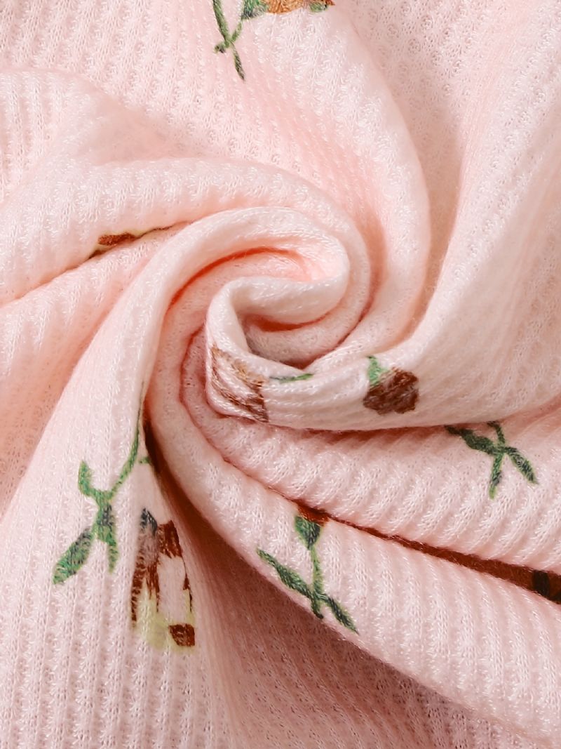 Piger Langærmet Blomstret Sweatshirt + Bukser + Pandebånd Sæt Babytøj Outfit