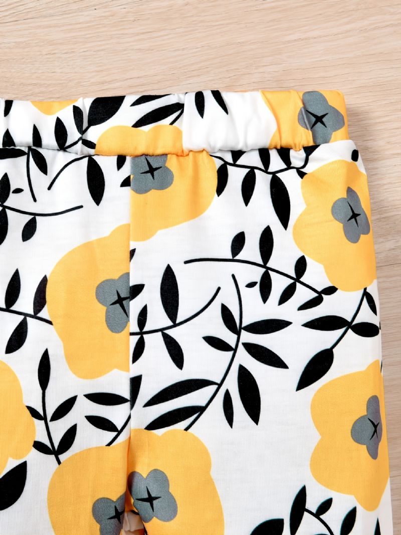 Piger Langærmet Top & Blomsterprint Bukser Sæt
