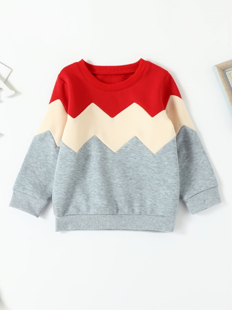 Piger Patchwork Fleece Langærmet Sweatshirt Sæt