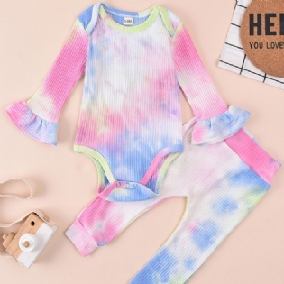 Piger Tie Dye Langærmet Bodysuit Bukser Sæt