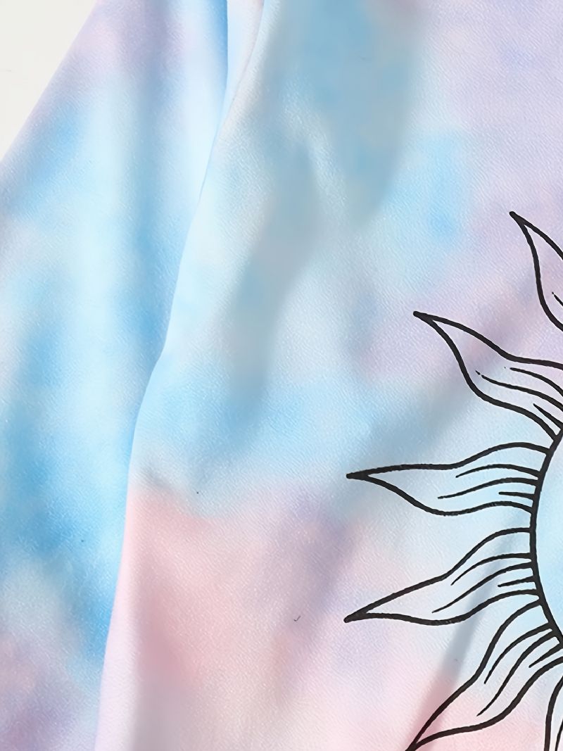 Piger Tie Dye Pullover Sweatshirt & Matchende Joggerbukser Sæt Til Efterår Og Vinter Nyhed