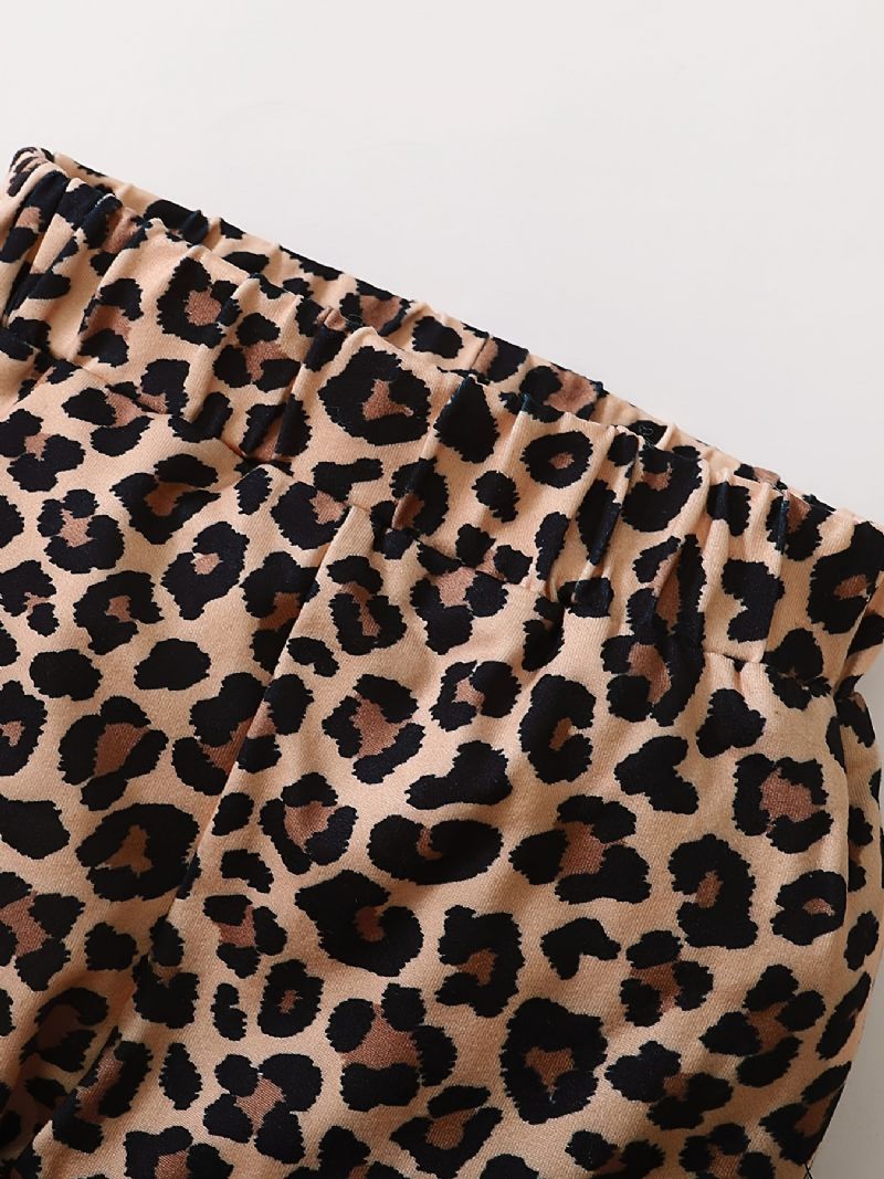 Regnbue-tanktop Til Piger + Leopard-udvidede Buksersæt Børnetøj