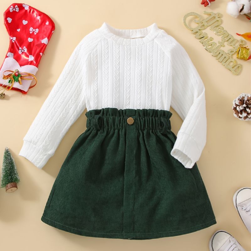 Småbørn Børn Baby Pigetøj Mode Langærmet Pullover Sweater Og Kort Nederdel Forår Efterår Outfits