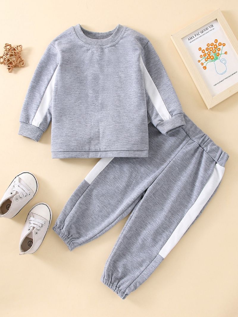 Småbørn Piger Langærmet Pullover Sweatsuit Big Bow Sweatshirt Med Joggerbukser
