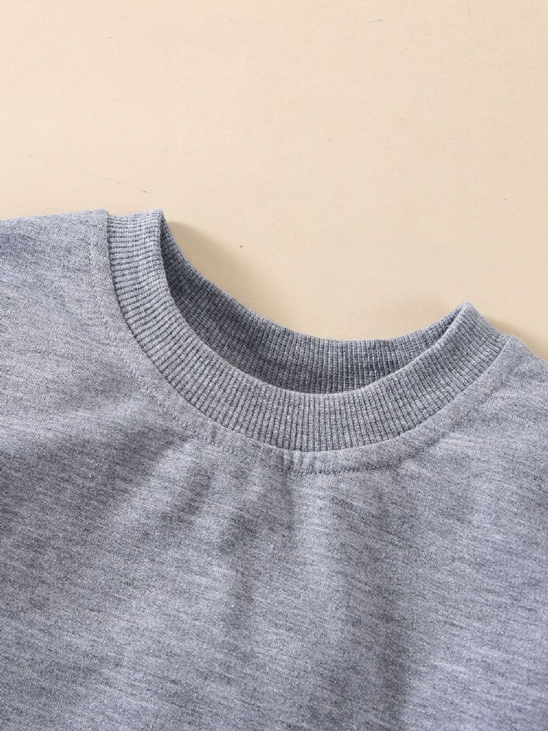 Småbørn Piger Langærmet Pullover Sweatsuit Big Bow Sweatshirt Med Joggerbukser