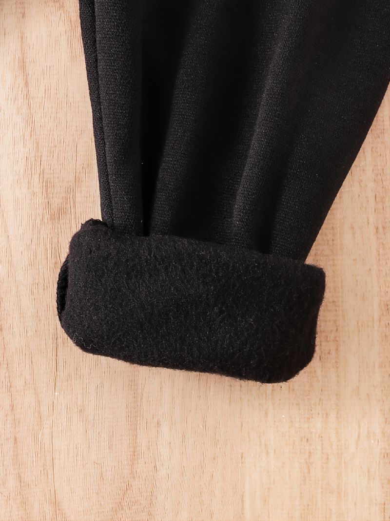 Toddler Baby Hjerte Print Fleece Varm Hættetrøje Sweatshirt Bukser Sæt Til Drenge Piger Efterår Vinter