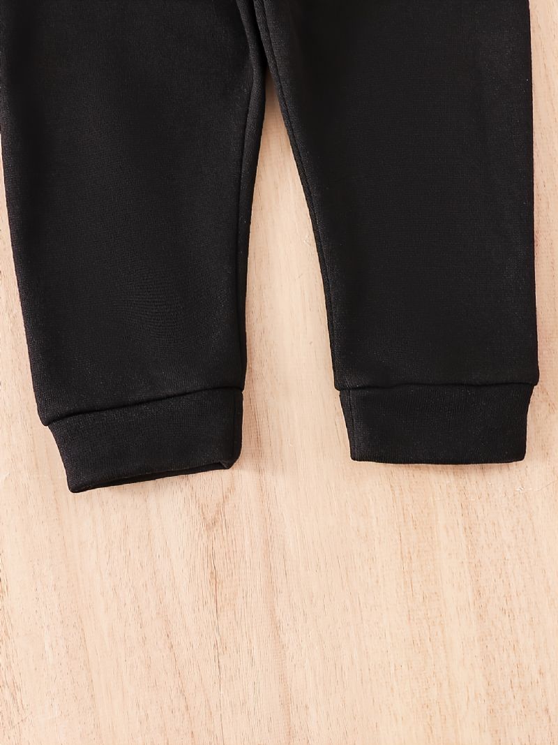 Toddler Baby Hjerte Print Fleece Varm Hættetrøje Sweatshirt Bukser Sæt Til Drenge Piger Efterår Vinter