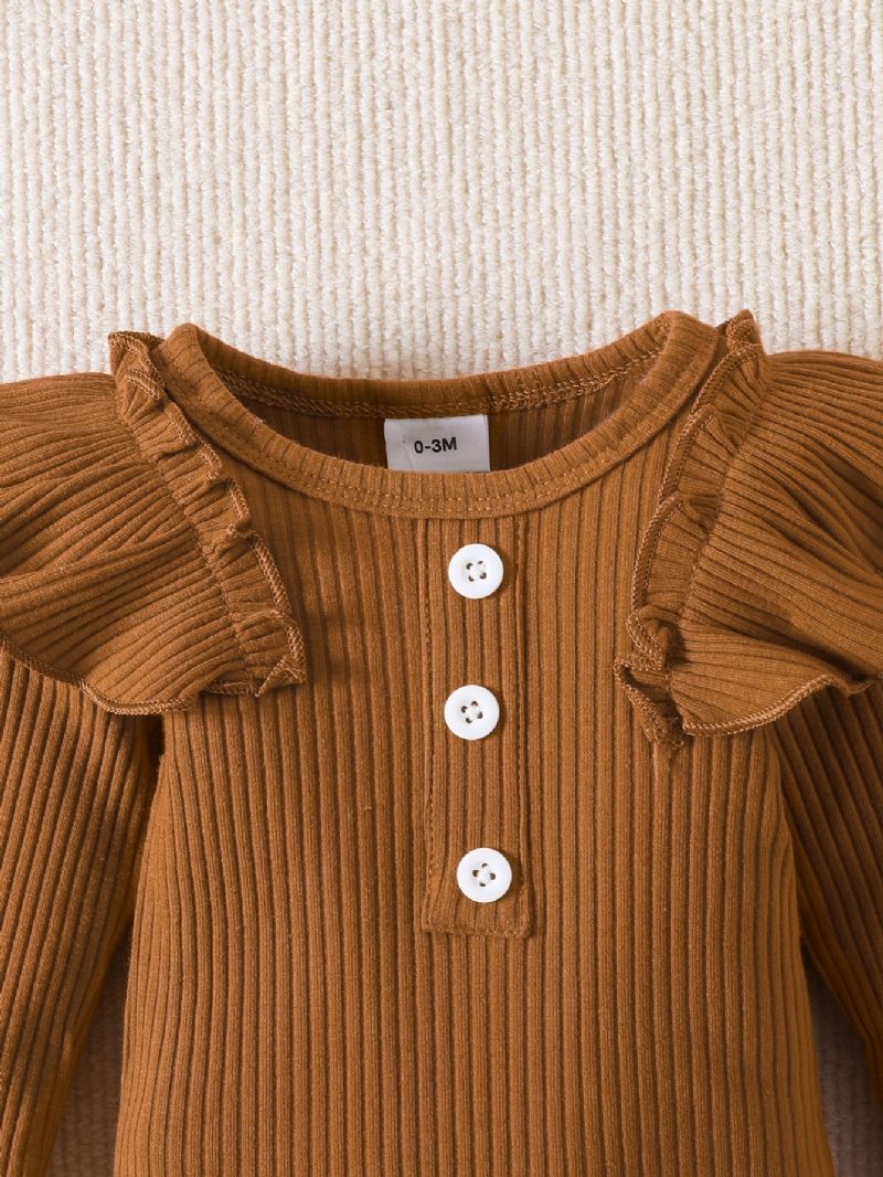 Toddler Nyfødt Baby Pige Langærmet Romper Plus Band 3 Stk Sæt