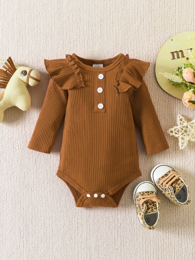 Toddler Nyfødt Baby Pige Langærmet Romper Plus Band 3 Stk Sæt