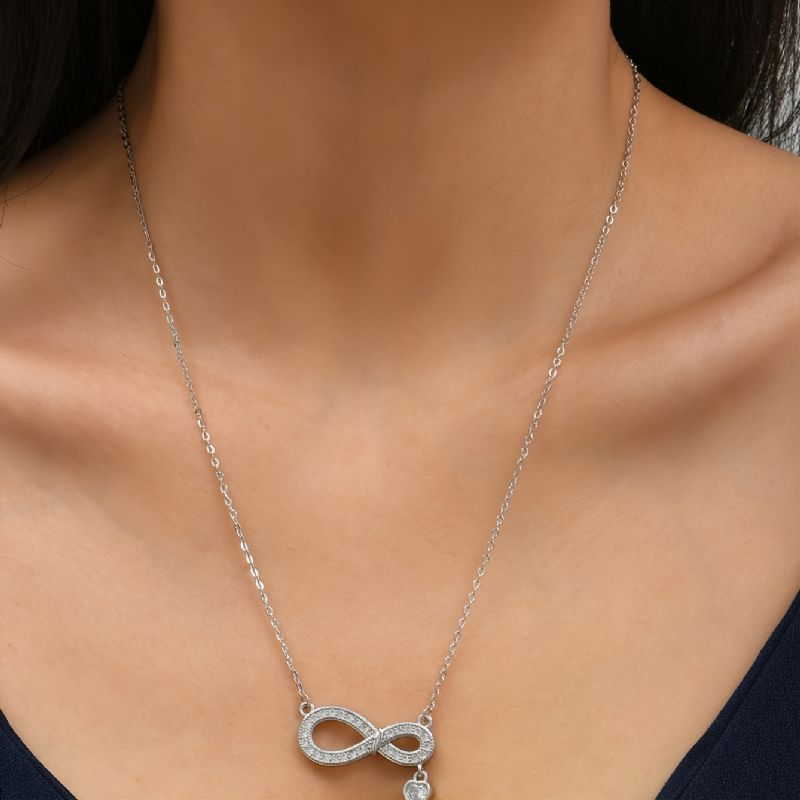 8-formet Love Infinity Zircon Halskæde Til Kvinder Charms Smykker Gave Fødselsdagsgaver Til Kone Piger Hende