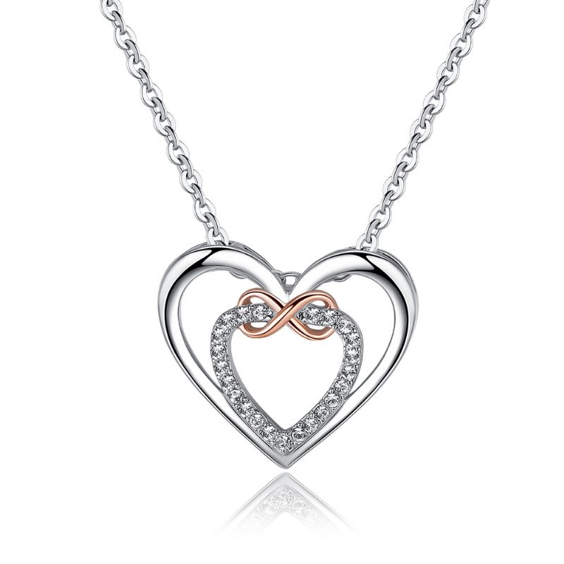 Infinity Heart Zircon Halskæde Til Kvinder Charms Smykker Gave Fødselsdagsgaver Til Kone Piger Hende