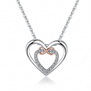 Infinity Heart Zircon Halskæde Til Kvinder Charms Smykker Gave Fødselsdagsgaver Til Kone Piger Hende