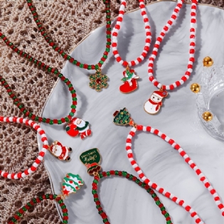 Legering Julevedhæng Farverig Perlehalskæde Smykker Gave Fødselsdagsgaver Til Kvinder Mor Kone Piger Hendes
