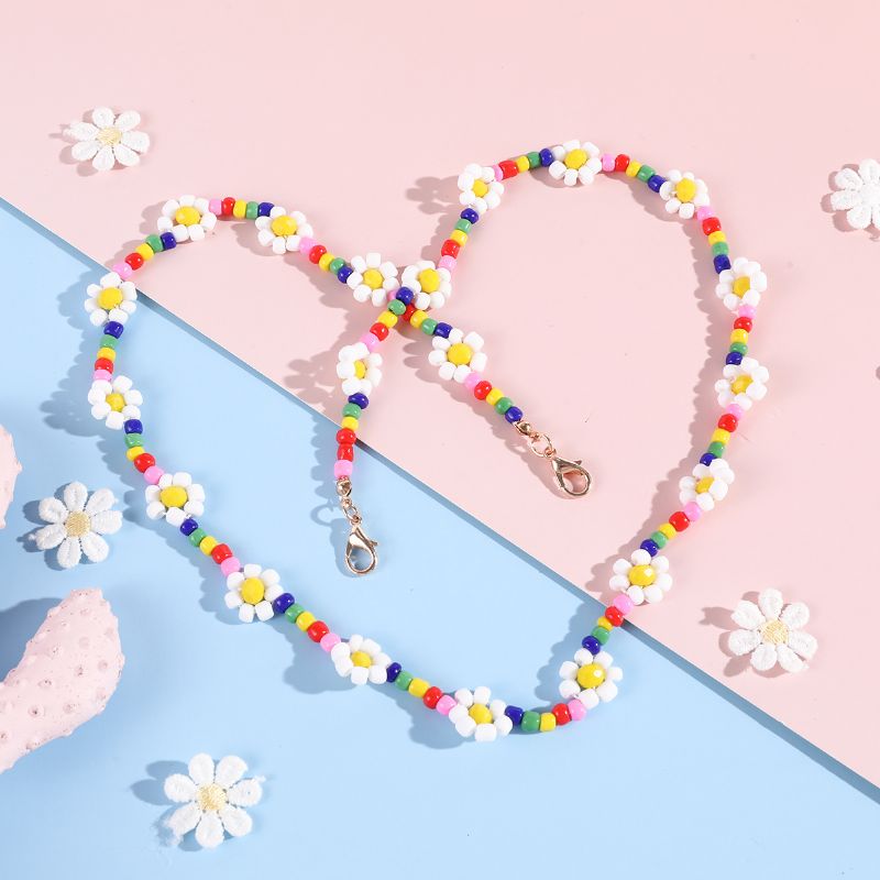 Makersland Børns Daisy Flower Farverige Perler Halskæde