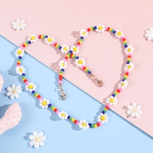 Makersland Børns Daisy Flower Farverige Perler Halskæde