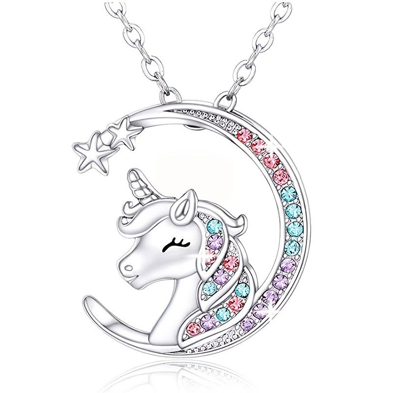 Moon Unicorn Vedhæng Halskæde Jul Fødselsdagsfest Gaver Til Baby Piger Toddler Børn