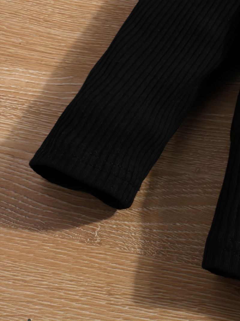 2 Stk. Piger Casual Strikkede Toppe & Suspender Denim Jeans Sæt Til Vinter