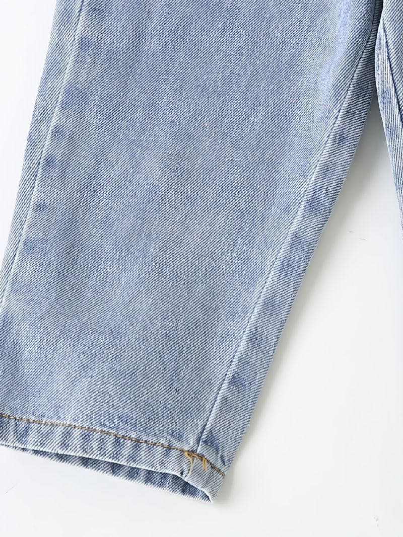 Baby Børn Drenge Solide Jeans Elastisk Linning Denimbukser Børnetøj