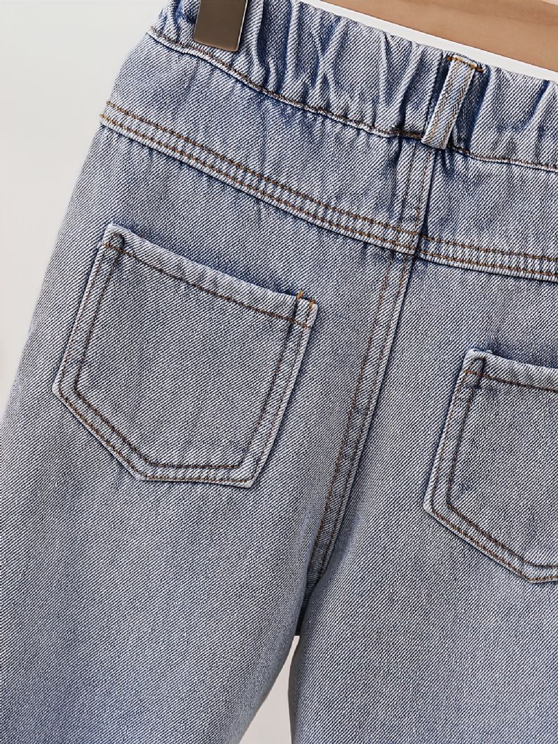 Baby Drenge Jeans Casual Ensfarvede Bukser Børnetøj