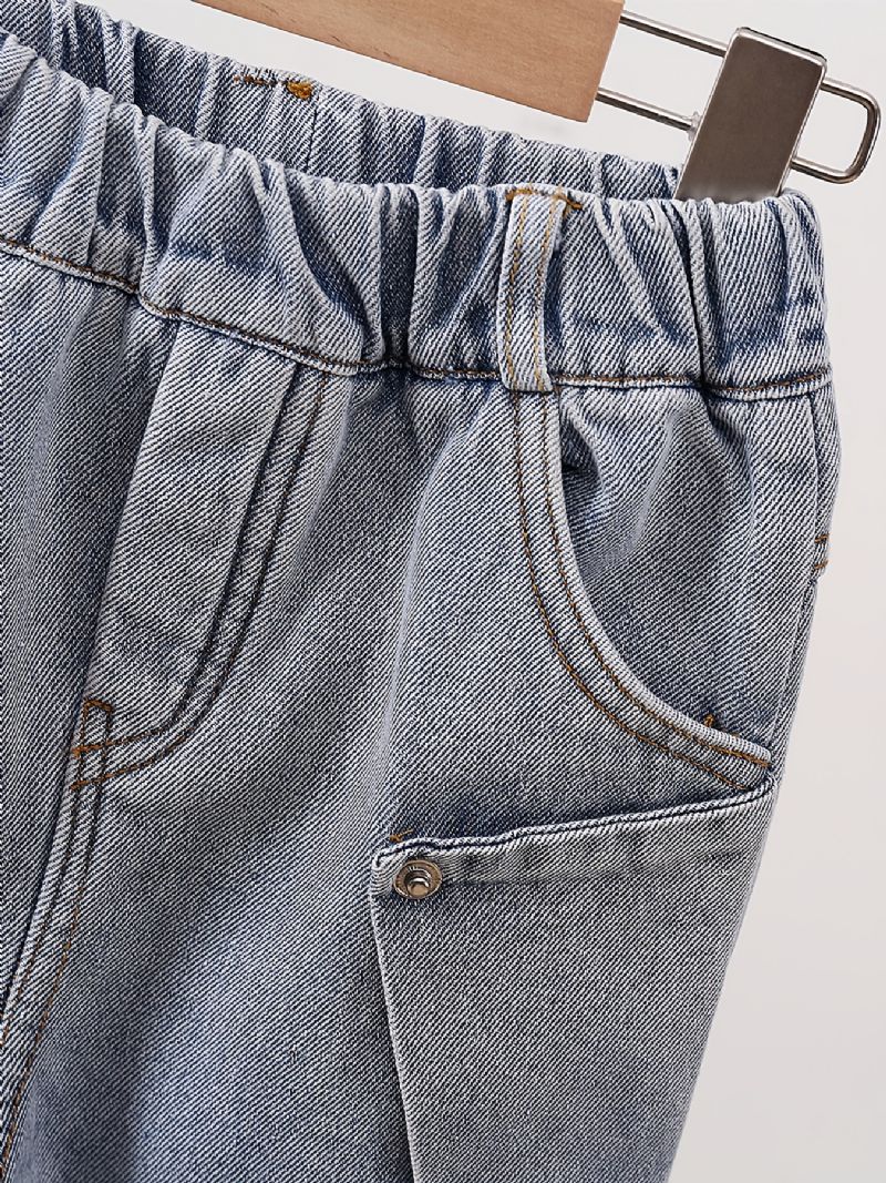 Baby Drenge Jeans Casual Plys Varm Elastisk Talje Bukser Børnetøj