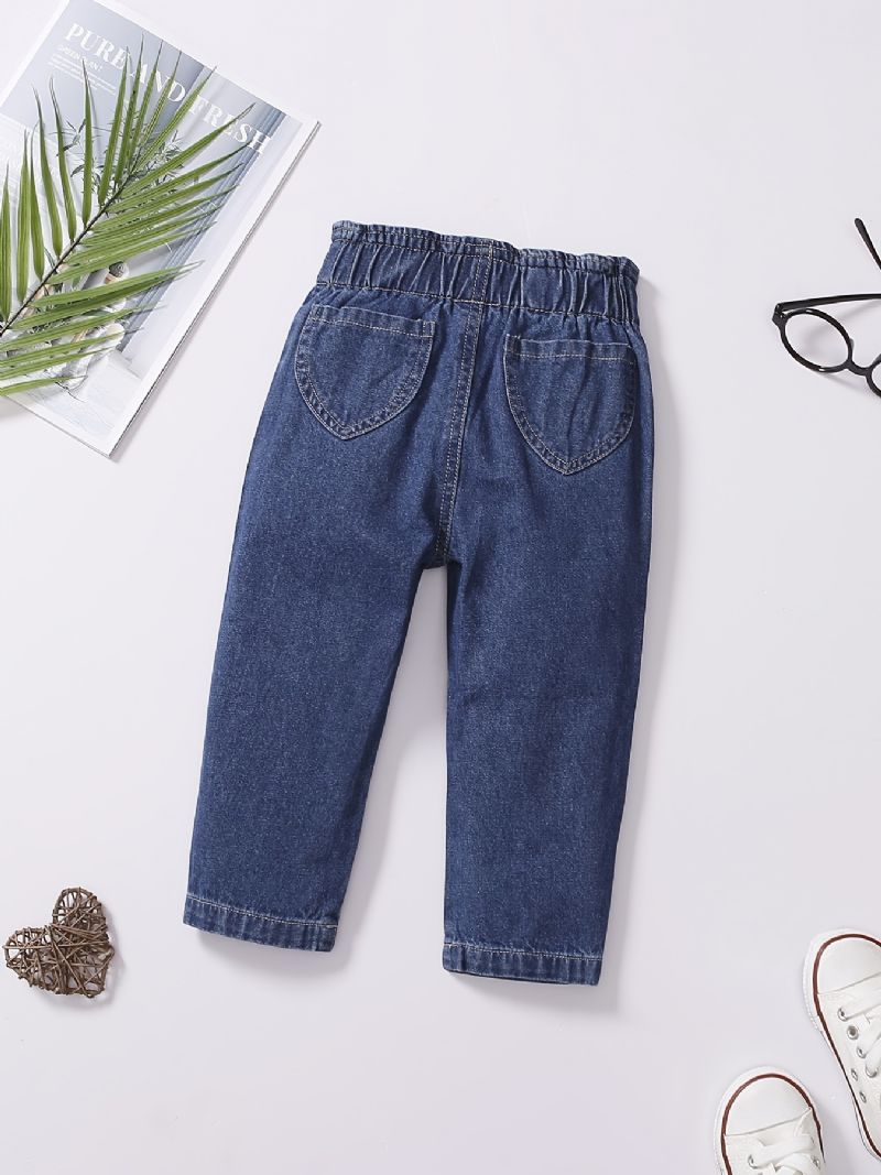 Baby Piger Denim Casual Mode Jeans Blomster Print Pant Børnetøj