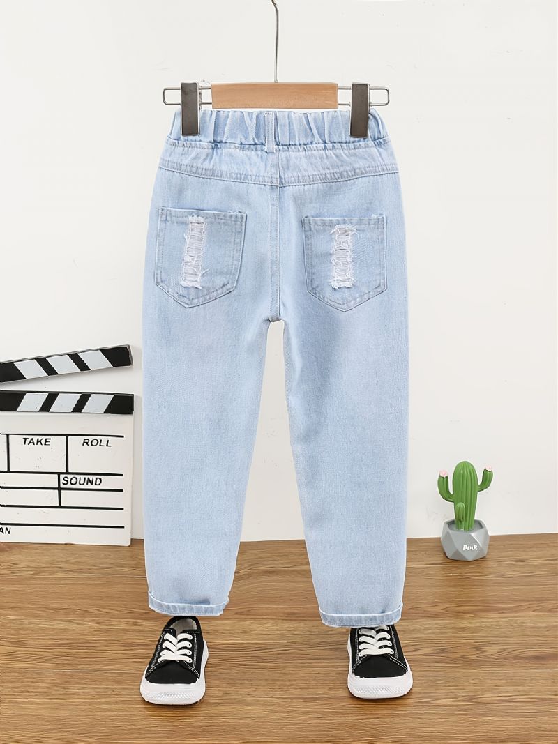 Babypigers Nødstedte Afslappede Jeans Lyseblå
