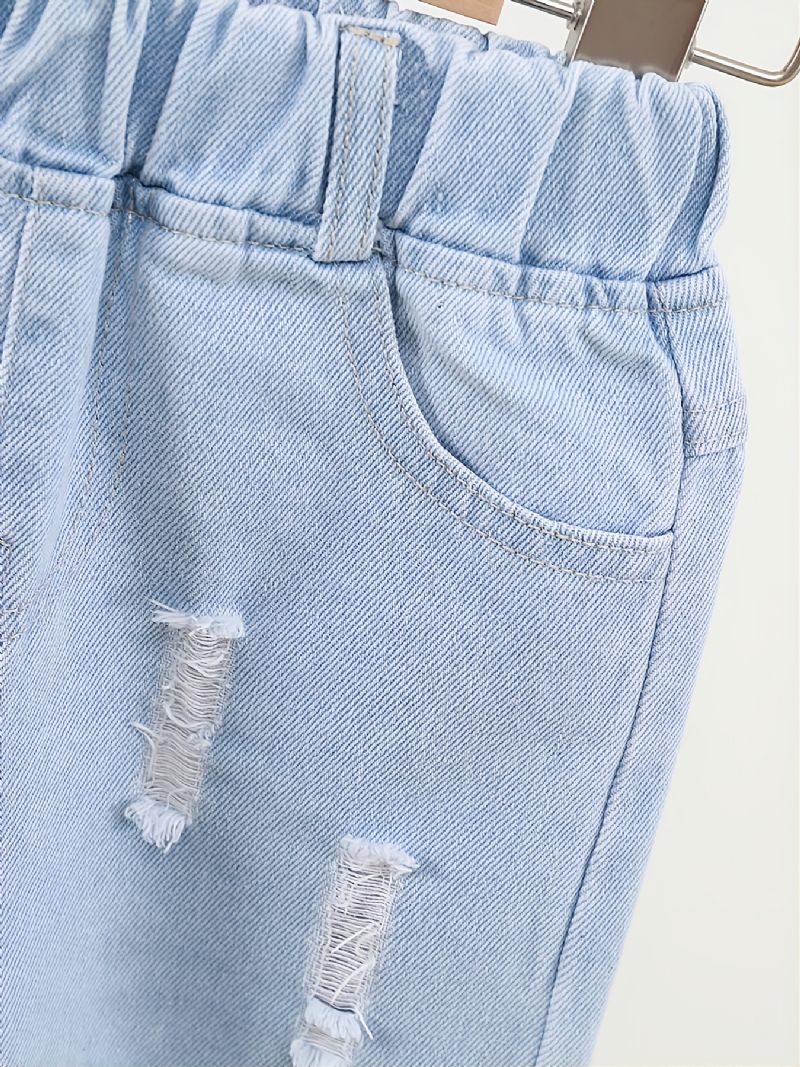 Babypigers Nødstedte Afslappede Jeans Lyseblå