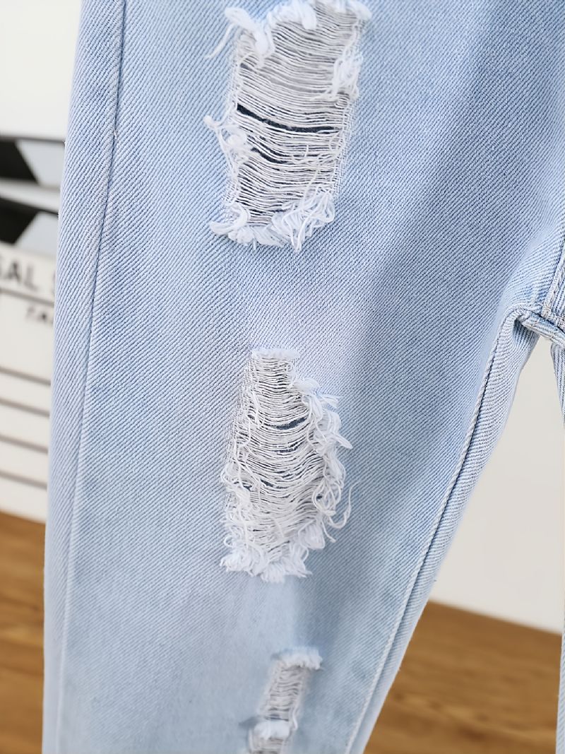Babypigers Nødstedte Afslappede Jeans Lyseblå