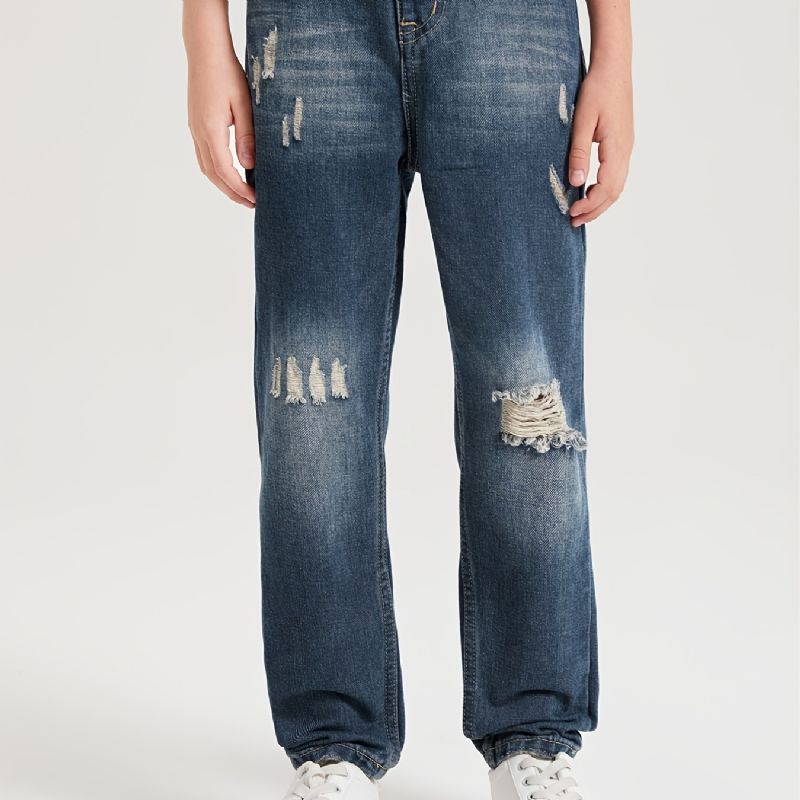 Børn Drenge Ripped Denim Casual Mode Jeans