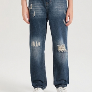 Børn Drenge Ripped Denim Casual Mode Jeans