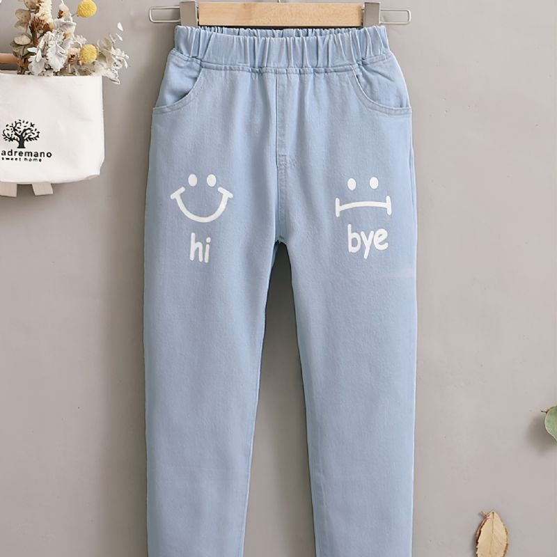 Børn Piger Denim Sødt Print Jeans Efterår Vinter