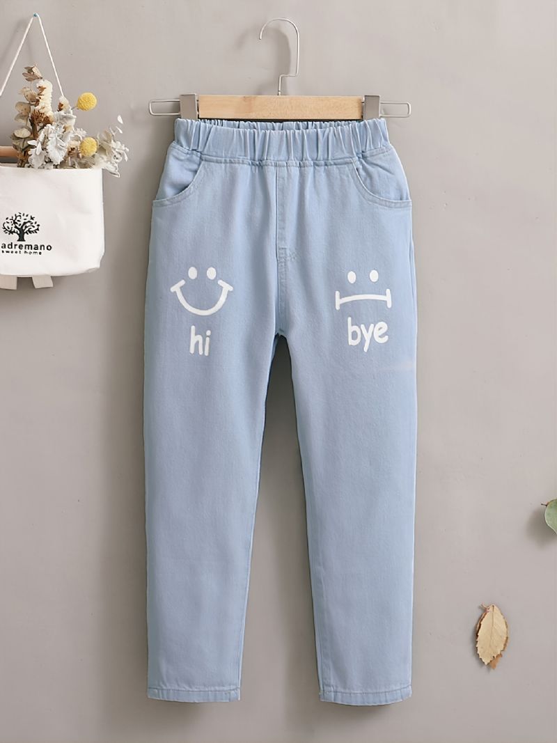 Børn Piger Denim Sødt Print Jeans Efterår Vinter
