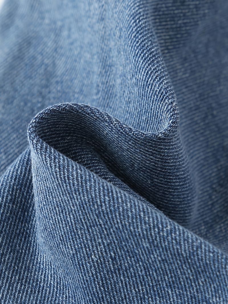 Børn Teenagere Piger Jeans Med Brede Ben Med Elastisk Linning Og Lommer
