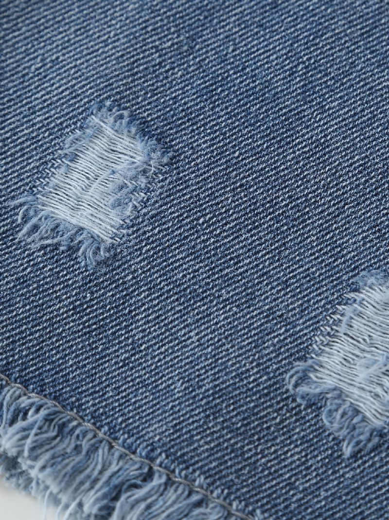 Børn Teenagere Piger Jeans Med Brede Ben Med Elastisk Linning Og Lommer