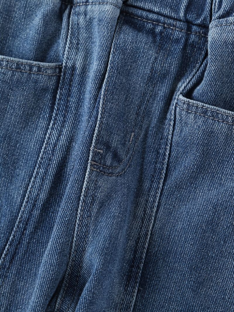 Børn Teenagere Piger Jeans Med Elastisk Linning Og Lommer