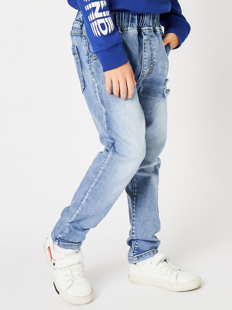 Dreng Broderede Denim Jeans Regular Fit Børnetøj
