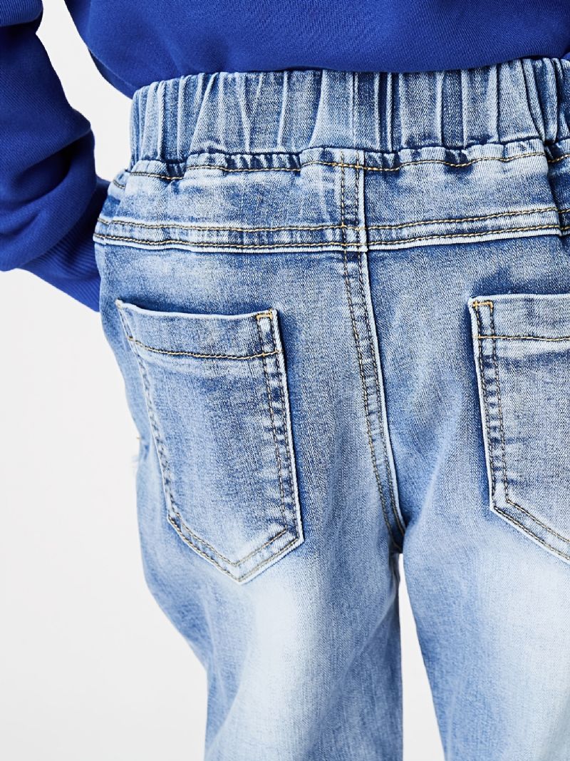 Dreng Broderede Denim Jeans Regular Fit Børnetøj