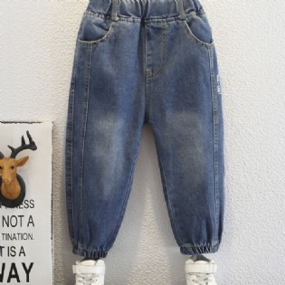 Drenge Casual Jeans Elastiske Talje Denimbukser