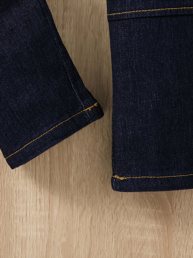 Drenge Casual Solid Elastisk Talje Joggingbukser Denim Jeans Tøj