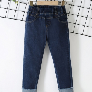Drenge Casual Vintage Massive Denim Jeans Med Strækbar Talje Til Vinter