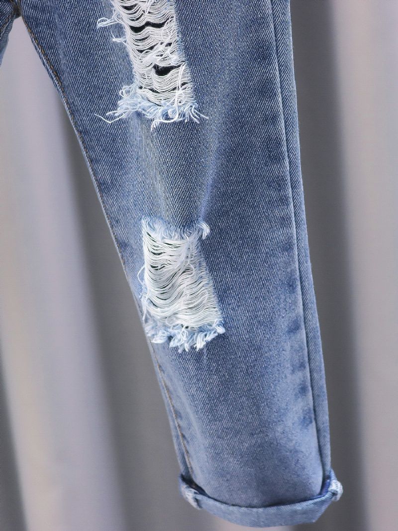 Drenge Distressed Destroyed Holes Denimbukser