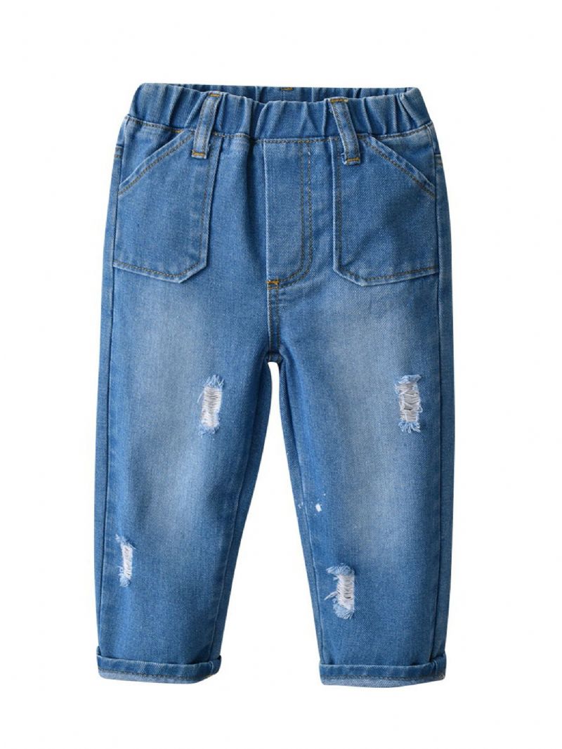 Drenge Distressed Ripped Casual Jeans