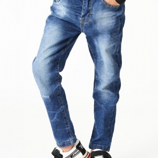 Drenge Faded Button Regular Fit Denim Jeans Børnetøj