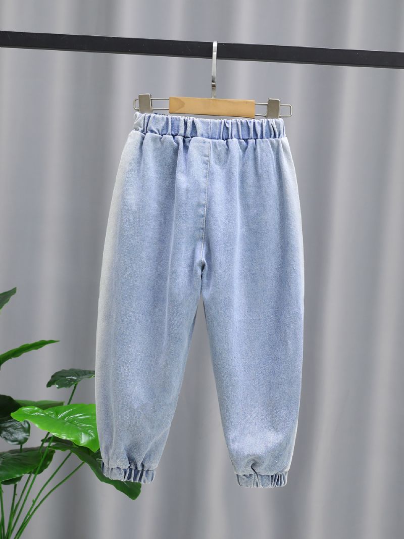 Drenge Loose Tie-in Casual Jeans Med Stor Lomme